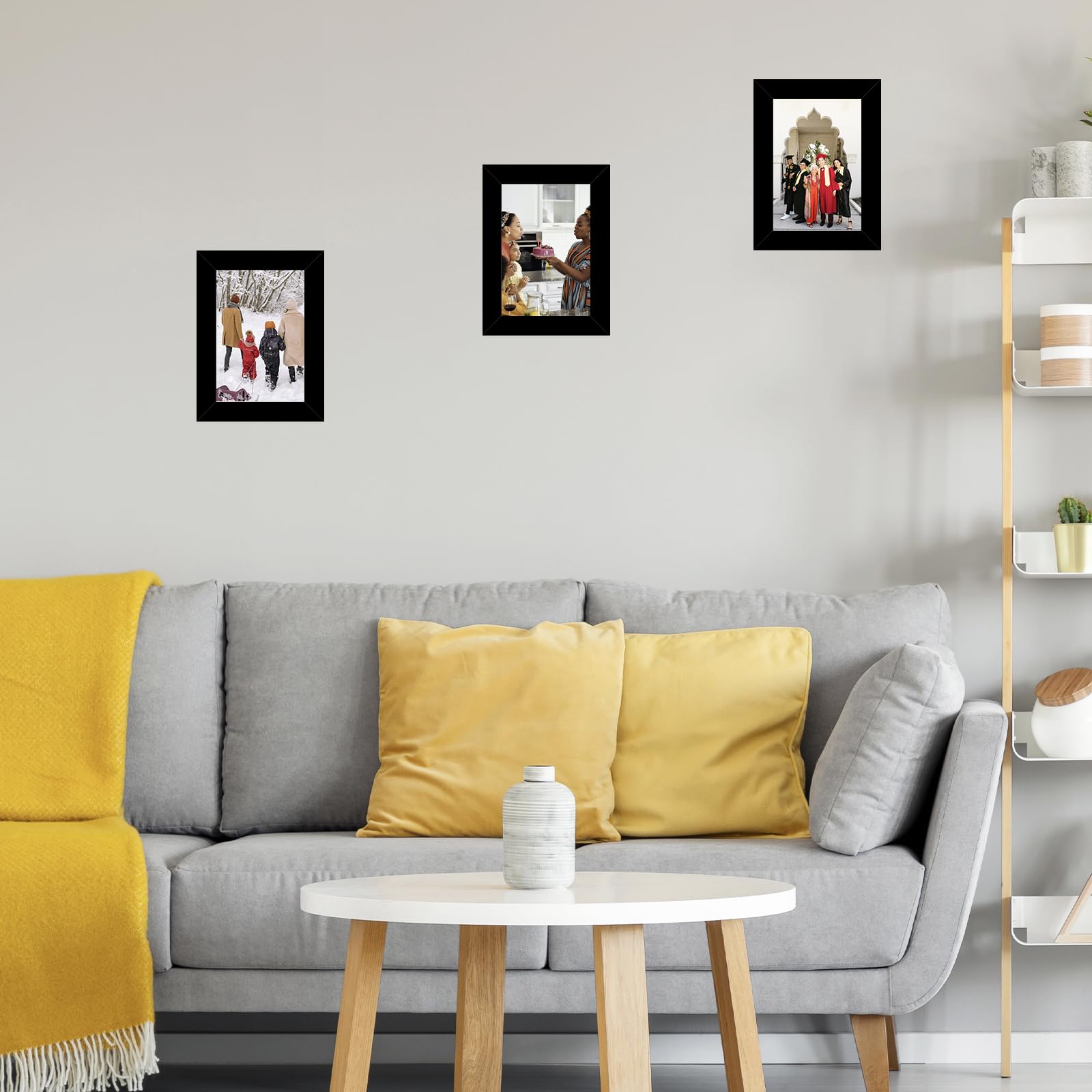 JCJMY 3.5x5 Picture Frame Black for Wall or Tabletop, 3.5 x 5 Wall Gallery Poster Photo Frame with Shatter Resistant Plexiglass,